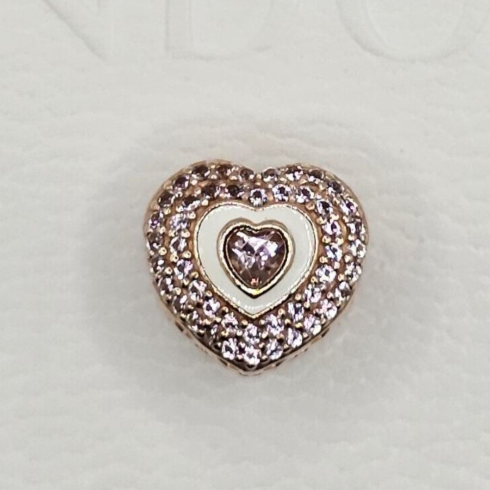 ❤️Authentic Pandora ⭐️RETIRED⭐️ ROSE HEART CHARM - Picture 2 of 7